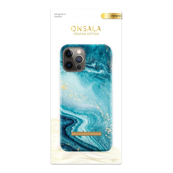 Onsala COLLECTION Mobilskal Soft Blue Sea Marble iPhone 13
