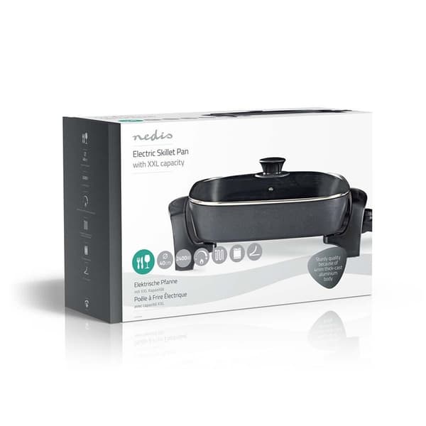 Nedis Elektrisk Stekepanne | 40 cm | Solid konstruksjon i aluminium
