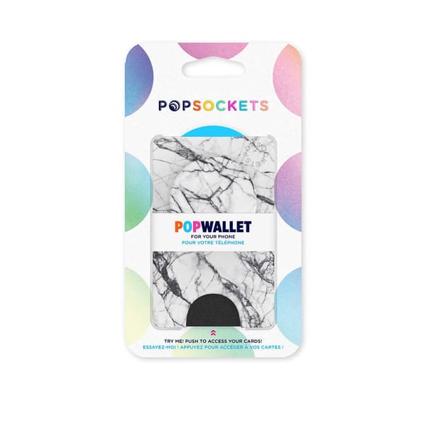 PopSockets PopWallet+ Dove White Marble