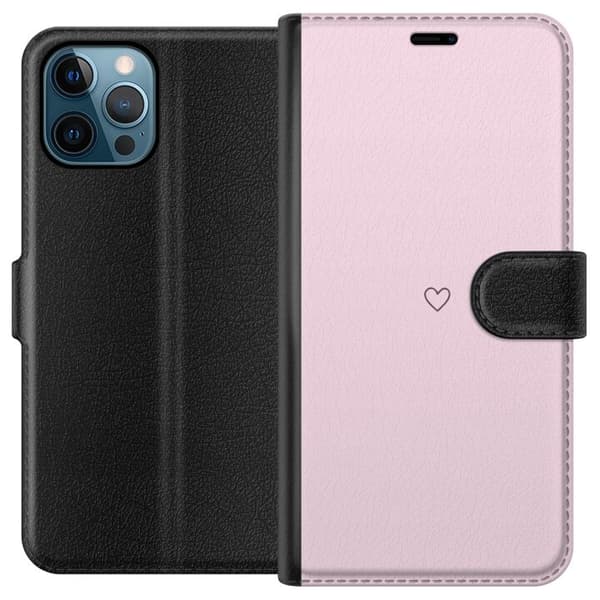 Lommeboketui til Apple iPhone 12 Pro Max med Hjerte motiv