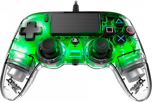 Nacon Wired illuminated Compact kontroll, Grön LED (PS4/PC)