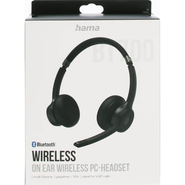 HAMA Headset PC Office Stereo On-Ear BT700 Bluetooth Black