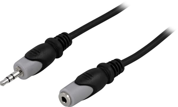 DELTACO Lydkabel, 3,5mm han - hun, 5m