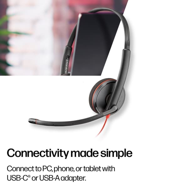 poly Blackwire 3320 stereomikrofon med headset, USB-C, Microsoft Teams-certifierad (8X220AA)