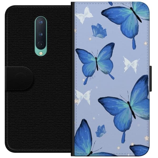 Plånboksfodral till OnePlus 8 med Blå fjärillar motiv