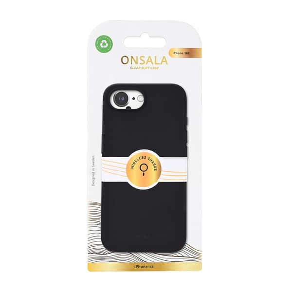 Onsala Cover med Silikone Feel Black - iPhone 16e/17e