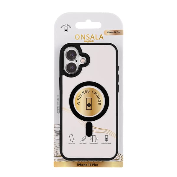 Onsala Mobildeksel Bumper MagSeries Black & Clear – iPhone 16 Plus