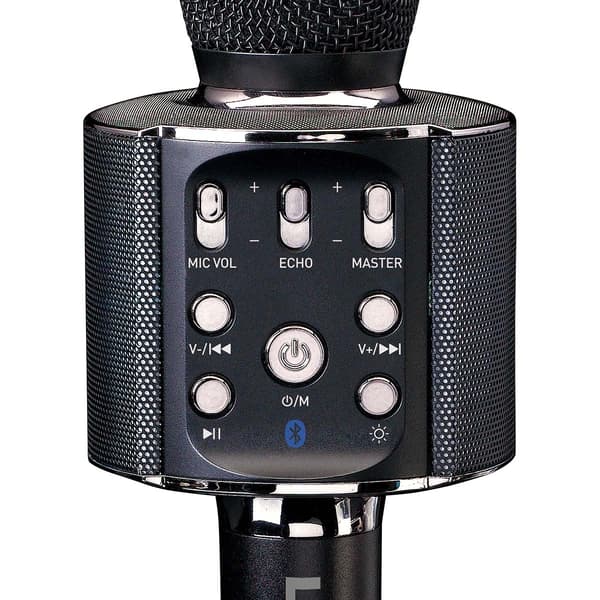 Lenco Bluetooth®-karaokemikrofon med højttaler og belysning Sort
