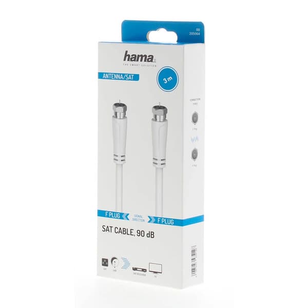 Hama Antenna Cable SAT 90dB F-F White 3.0m