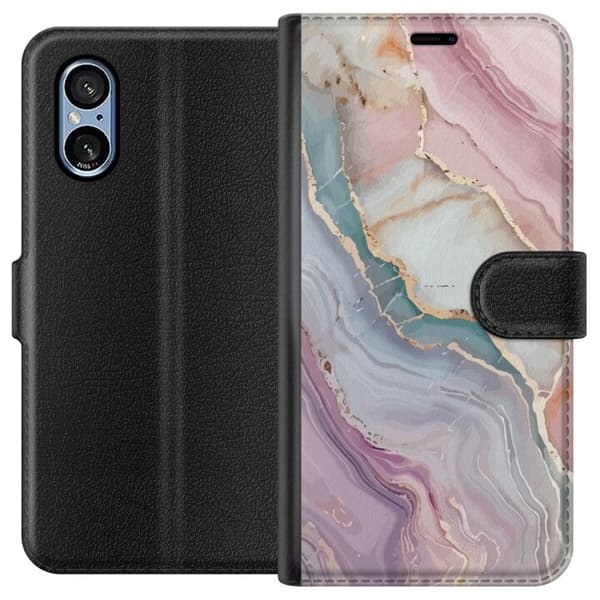 Tegnebogsetui til Sony Xperia 5 V med Marmor motiv