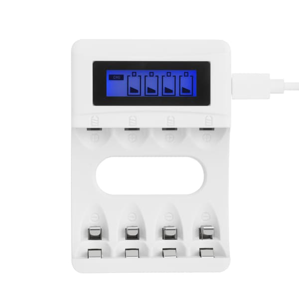 DELTACO Ultimate Ni-Mh USB laddare för AA/AAA batterier, display