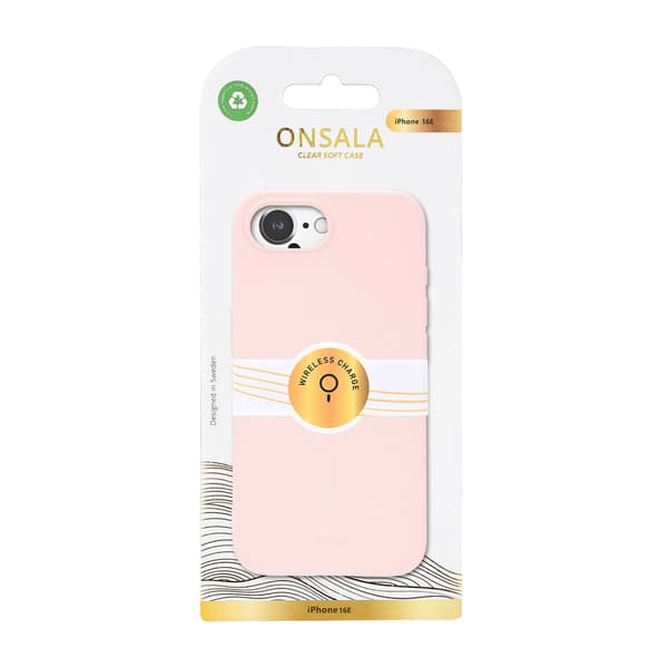 Onsala Mobildeksel med Silikonfølelse Chalk Pink - iPhone 16e/17e