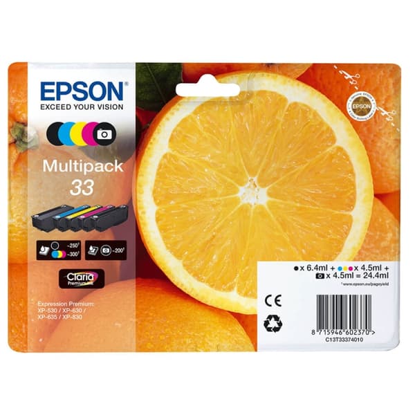 EPSON Blekk C13T33374011 33 Multipack Oranges