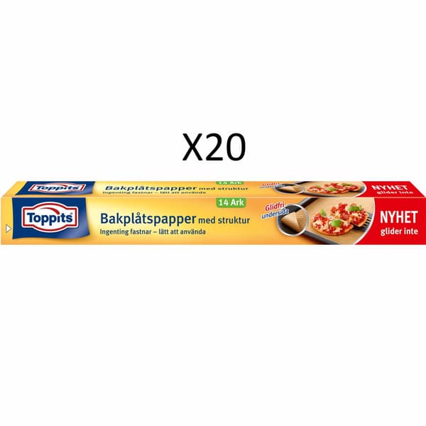 Toppits Bakplåtspapper Glidfri 14 Ark
