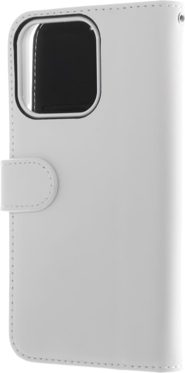 Insmat Exclusive Flip Case pungetui, iPhone 13 Pro, hvid