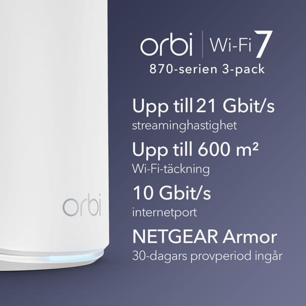 Netgear Router ORBI8 TB WIFI7 3-Pack Black Bundle NETGEAR
