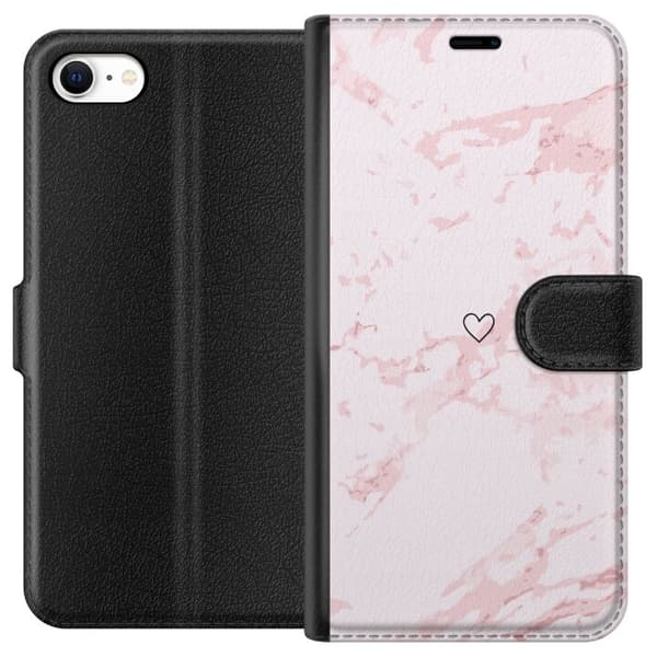 Tegnebogsetui til Apple iPhone 6 med Rosa Hjerte motiv