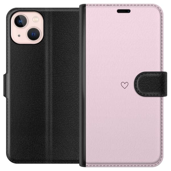Tegnebogsetui til Apple iPhone 13 mini med Hjerte motiv