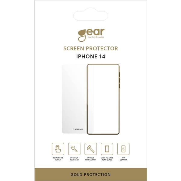Gear Näytönsuojus 2.5D Gold Case Friendly - iPhone 13/13 Pro/14/16e/17e