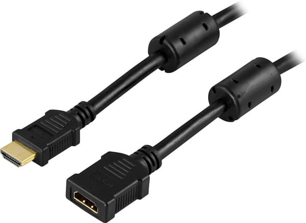 DELTACO HDMI forlengningskabel,v1.3, 19-pin output-input,1m