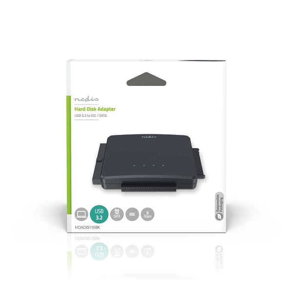 Nedis Harddisk adapter | USB 3.2 Gen1 | 2.5 / 3.5 " | IDE + SATA | Strømforsyning
