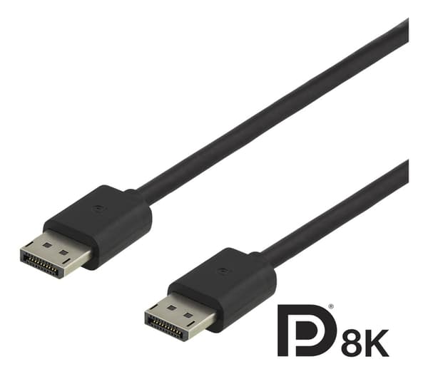 DELTACO DisplayPort-kaapeli, DP 1.4, 7680x4320 60Hz, 1m, musta