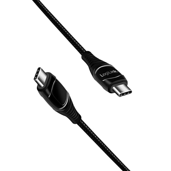 LogiLink USB-C till USB-C Kabel Display 240W 1m Svart