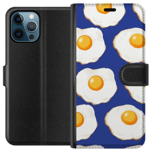 Tegnebogsetui til Apple iPhone 12 Pro Max med Stegte æg motiv