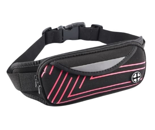 Sportig midjeväska med ränder, Rosa