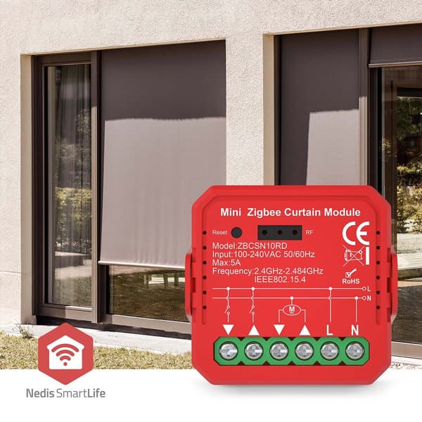 Nedis SmartLife Innebygd Modul | Zigbee 3.0 | Skodder / persienner | 1000 W | Terminalforbindelse | App tilgjengelig for: Android™ / IOS