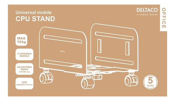 DELTACO Universal Mobile CPU Stand
