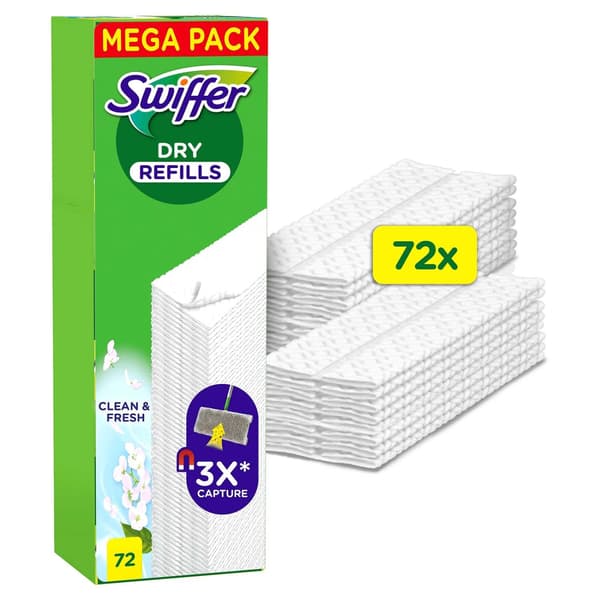 Swiffer Dammvippa refiller, torra 72st (2x36) med doft