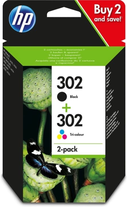 HP Blæk Multipak X4D37AE 302 Sort Cyan Magenta Gul