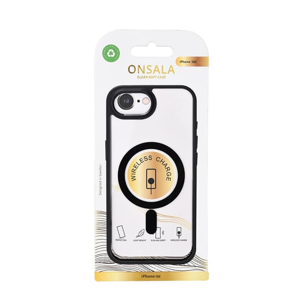 Onsala Mobildeksel Transparent Svart - iPhone 16e/17e
