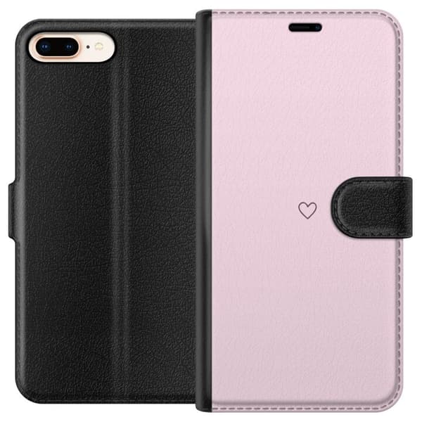 Lommeboketui til Apple iPhone 7 Plus med Hjerte motiv