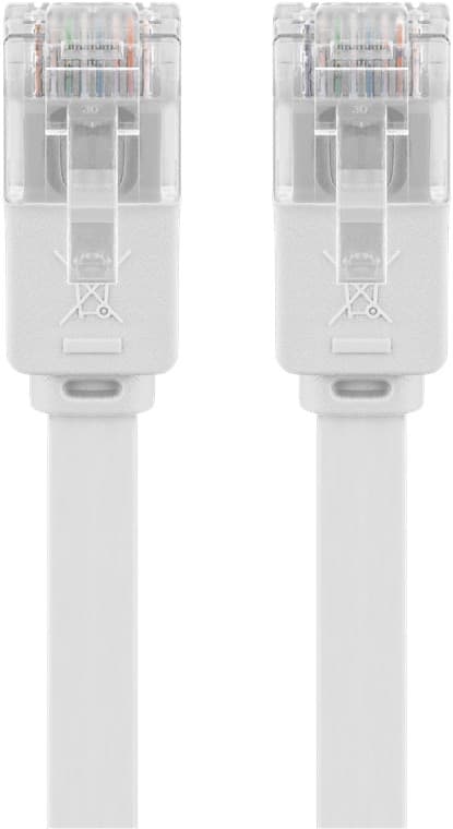 Goobay CAT 6 platt patchkabel, U/UTP, vit kopparledare (CU), 2 m