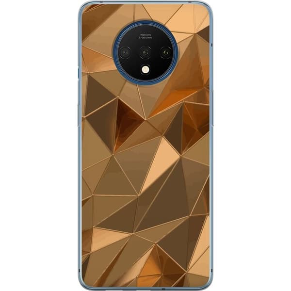 Mobildeksel til OnePlus 7T med 3D Gull motiv