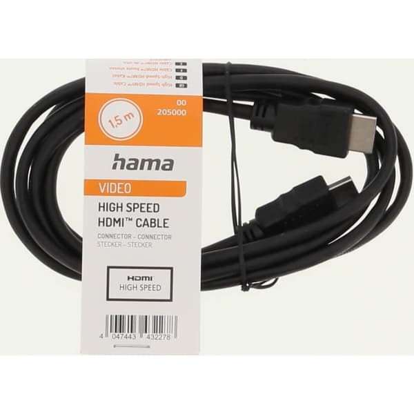 Hama Kabel HDMI High-Speed Svart 1.5m