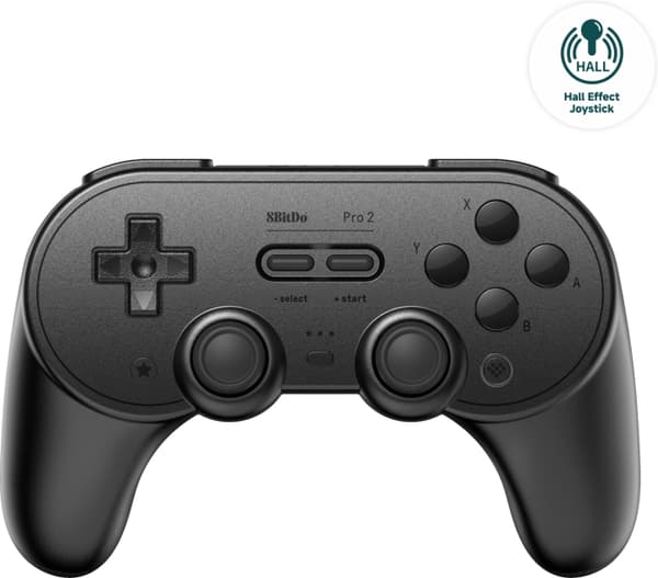 8Bitdo PRO 2 - Hall Edition trådløs spillkontroller, svart, Switch / PC / Android