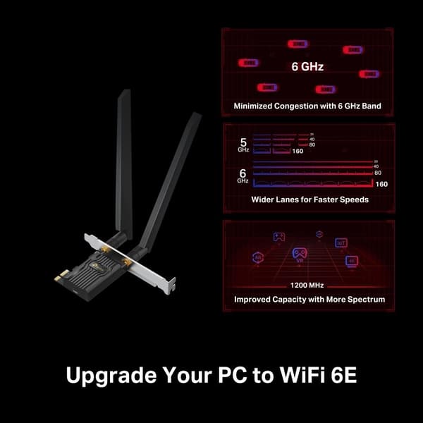 TP-Link AXE5400 Wi-Fi 6E Bluetooth 5.3 PCIe-adapter /Archer TXE72E