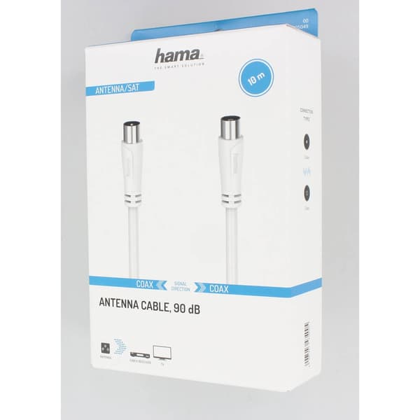 Hama Antennkabel 90dB 10,0m Vit
