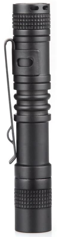 Liten lommelykt, 13cm, 120lm, Svart