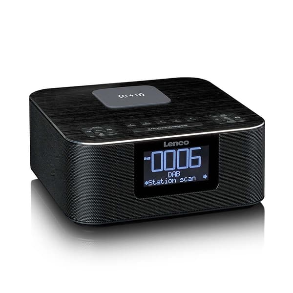 Lenco Stereo-clockradio med DAB+ FM Bluetooth® trådløs opladning