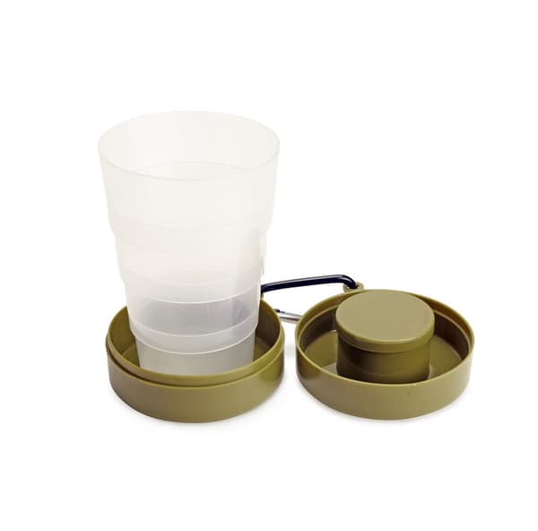 Kikkerland Hopfällbart dricksglas med pillerförvaring (CU340)