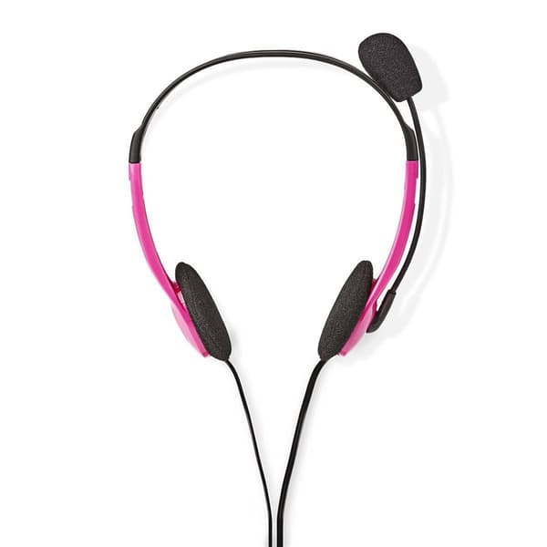 Nedis PC-headset | On-Ear | Stereo | 2x 3.5 mm | Fold-væk-mikrofon | Pink