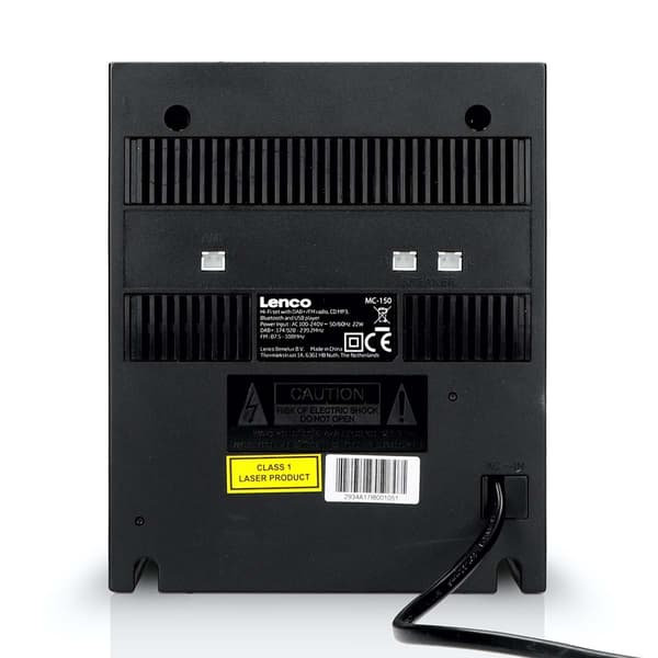 Lenco Micro-setti, jossa on DAB+/FM/CD/Bluetooth® ja USB-soitin - Musta