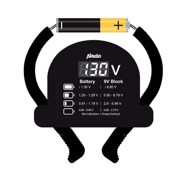 Alecto Batteritestare för AA-AAA-C-D-9V (PP3)-knappcell