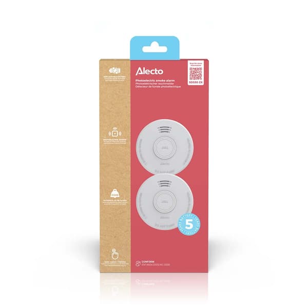 Alecto Røgalarm med 5 års batteri 2-pak