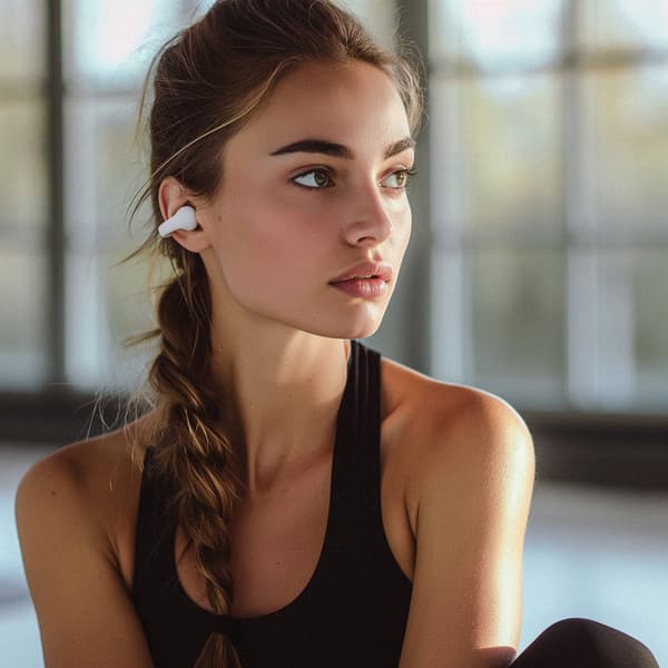 Happy Plugs Høretelefon Clip OWS True-Wireless Hvid