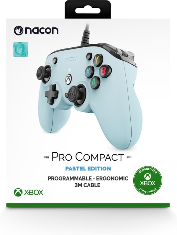 Nacon Pro Compact trådbunden spelkontroll, ljusblå, Xbox / PC